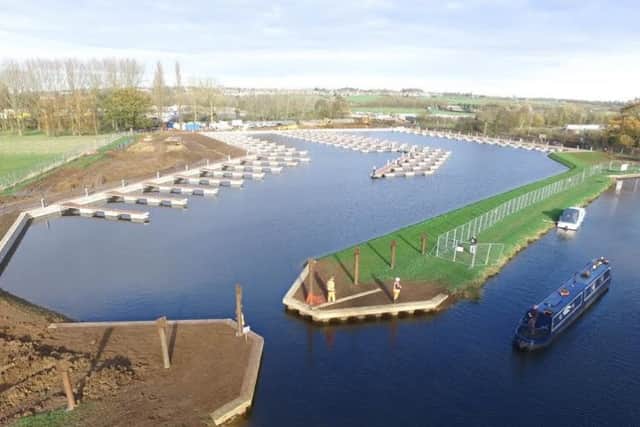 Work progressing on the new marina earlier this year