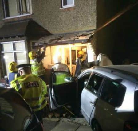 Sarah How's Volkswagan Passat car destroyed the front porch of a house in Cranbrook Road, Northampton