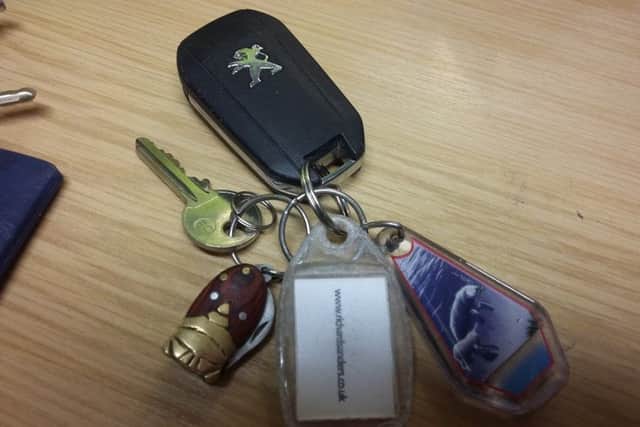 The keys left on the doorstep of a house in Rothwell
