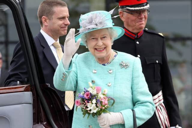 The Queen during her visit to Corby in 2012