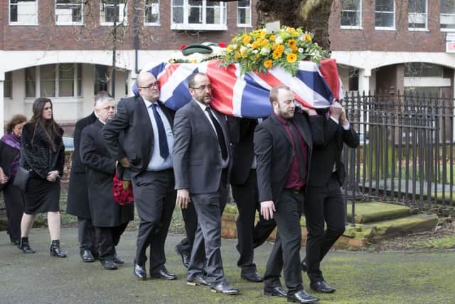 Funeral of Burma Star veteran Ronald Faulkner at Holy Sepulchre Chrurch, Northampton. NNL-160103-140446009