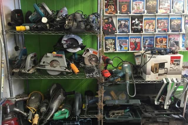 Some of the tools found at the shop premises this morning