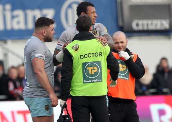 Courtney Lawes suffered an ankle injury in Saints' win at Saracens (picture: Sharon Lucey)