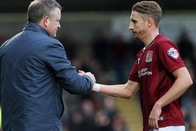 SERIOUS TALK - Chris Wilder (left) and Lee Martin
