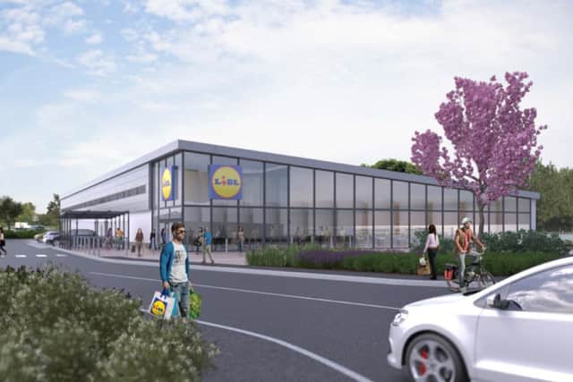 An artists' impression of the Lidl store planned for Towcester Road.