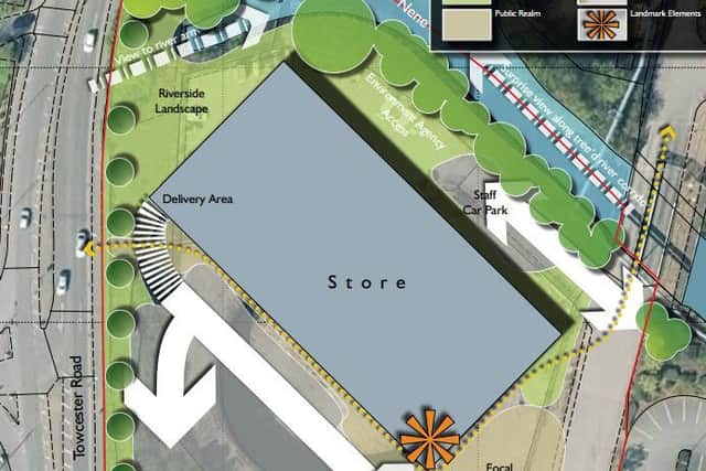 A birds' eye view of the planned Lidl.