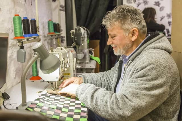Nicos and Maria Firenze pictured in their leather goods shop, Nicola Firenze, Gold Street Mews. Nicos designs and makes the leather bags and coats on site.
Image: Ruth Supple
Photographs by Kelly Cooper NNL-160229-191720009
