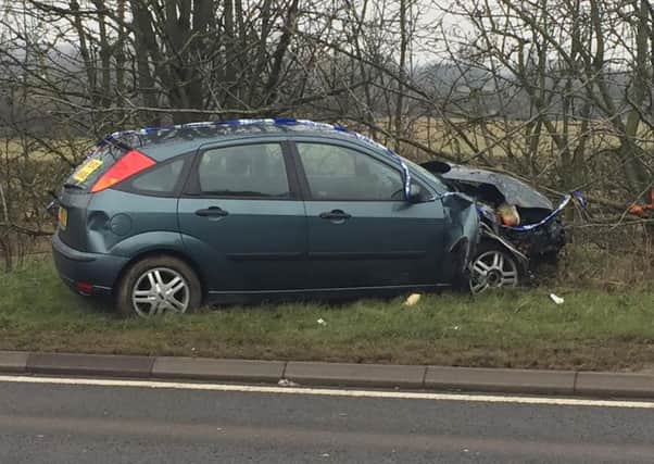 The car which crashed on the A43 near Kettering