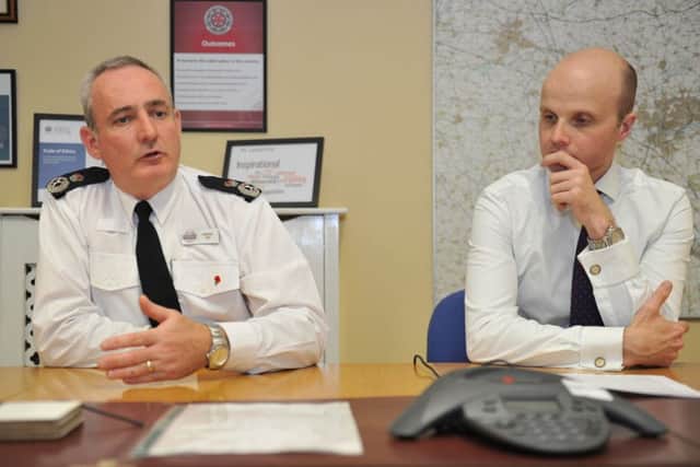 Former Northamptonshire Police Chief Constable Adrian Lee and Crime Commissioner Adam Simmonds NNL-141211-110256001
