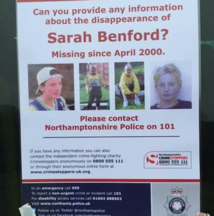 Police are appealing for information about the disappearance of Sarah Benford