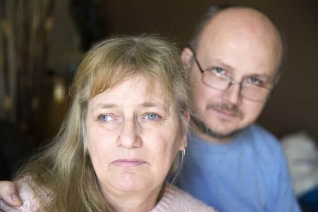 Jane Windle has terminal cancer but has been assessed by the government as fit to work - despite receiving disability benefit for the last 15 years
Jane pictured with her husband William. NNL-160316-122501009