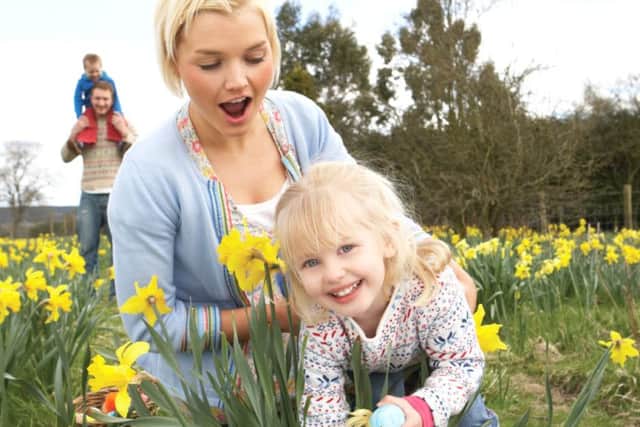 Family On Easter Egg Hunt at Rockingham
