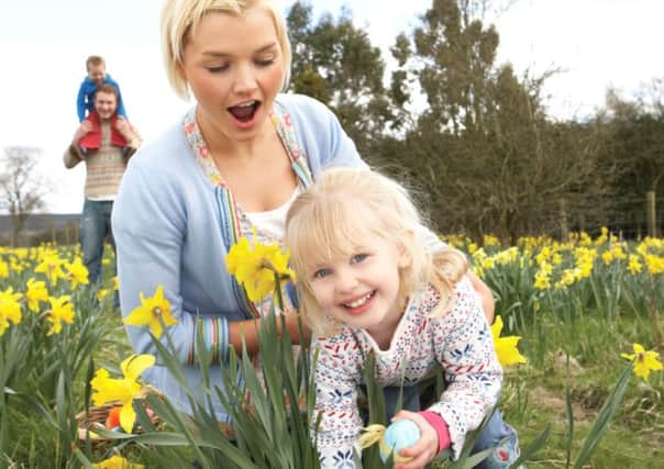 Family On Easter Egg Hunt at Rockingham