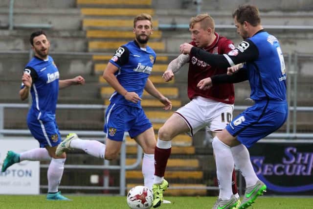 SIXFIELDS BATTLE - the Cobblers had to come from behind to beat Stevenage 2-1 at Sixfields earlier in the season