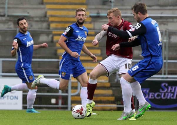 SIXFIELDS BATTLE - the Cobblers had to come from behind to beat Stevenage 2-1 at Sixfields earlier in the season