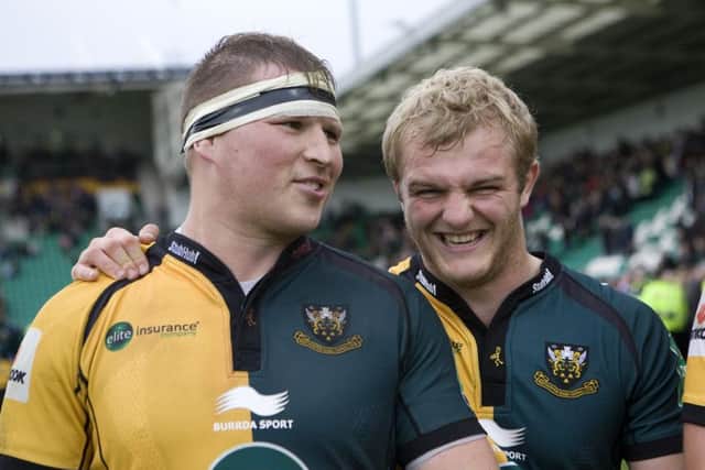 Mike Haywood (right) always had full faith in Saints team-mate Dylan Hartley (picture: Dylan Hartley)