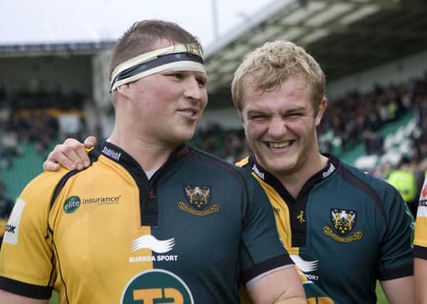Mike Haywood (right) always had full faith in Saints team-mate Dylan Hartley (picture: Dylan Hartley)