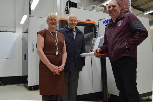Longthorne marketing director, Elaine Stewart, and company managing director, James Stewart, with Councillor Tim Hadland (centre)