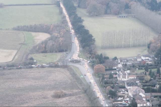 A stock image of the A508 during rush hour