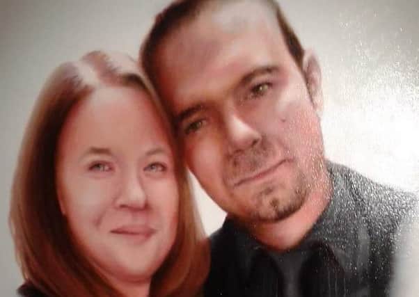 Jessica McAllister says she and partner Lawrence Wright were inseperable - but he died after medics did not treat him for a blocked artery, despite the fact it had showed up on scans. Picture shows a painting of the couple.