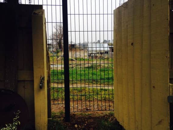 The view from one Holdenby Road residents garden shows their back gate now leads to a green security fence.