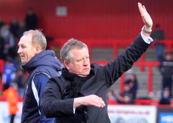 GREAT DAY - Chris Wilder enjoys last Saturday's win over Stevenage (Picture: Sharon Lucey)