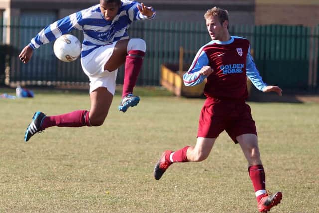 Action from a Town League match between Delapre Old Boys and Northampton Harlequins back in 2011