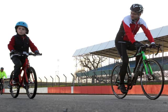 The NorPIP charity bike ride at Silverstone circuit. NNL-160326-004708009