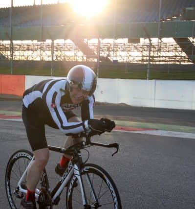 The NorPIP charity bike ride at Silverstone circuit. NNL-160326-004730009