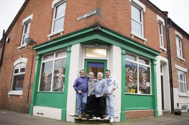 1 Hervey Street, Northampton - Barber Stephen Garofalo has passed away and his barbershop closing after 102 years. 
Stephen's siblings Front-  Christine Reynolds Back L-R Robert Garofalo, Peter Garofalo and Paul Garofalo NNL-160329-084836009