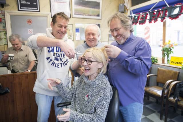 1 Hervey Street, Northampton - Barber Stephen Garofalo has passed away and his barbershop closing after 102 years. 
Stephen's siblings Front-  Christine Reynolds Back L-R Robert Garofalo, Peter Garofalo and Paul Garofalo NNL-160329-084900009