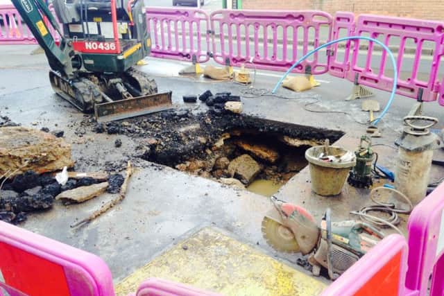 A sink hole has opened up on Kettering Road.