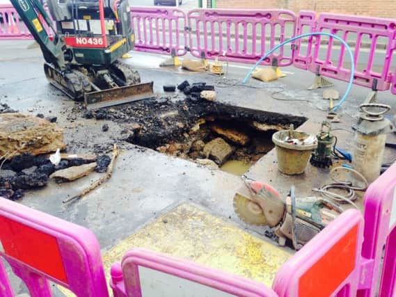 A sink hole has opened up on Kettering Road.