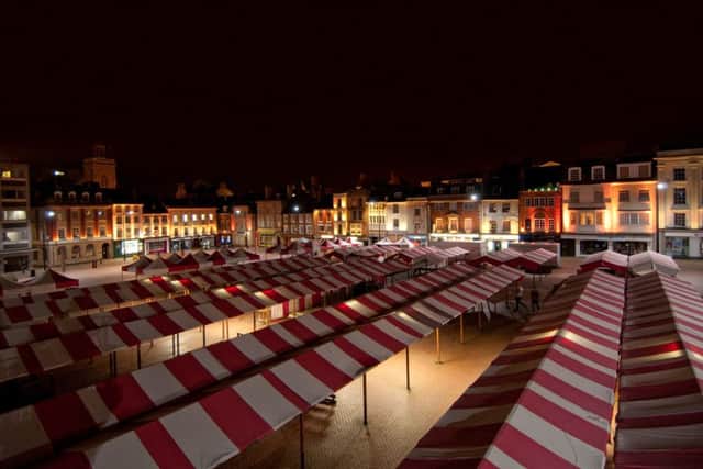 Northampton Market Square at night