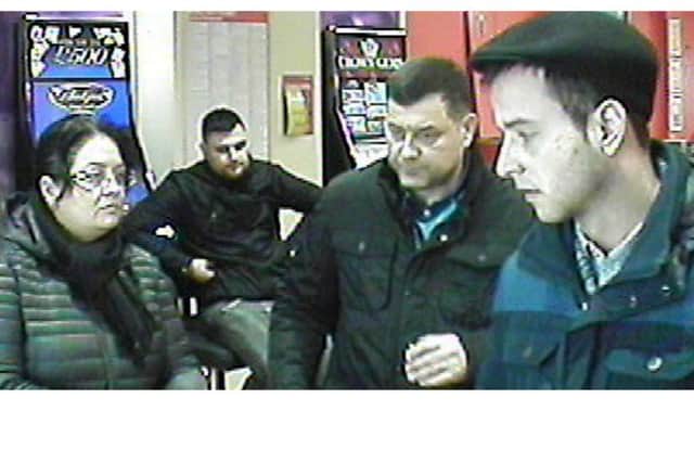 A CCTV image of the four people police believe may have information about the incident.