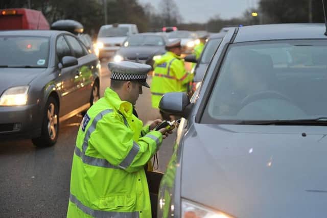 Officers from Northants Police on the first day of their Christmas drink drive crackdown