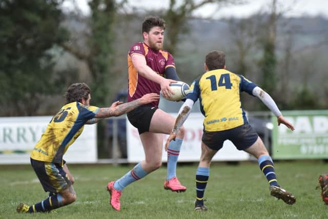 IN CONTROL - action from Towcestrians against Trowbridge, which was later abandoned due to injury (Pictures: Dave Ikin)