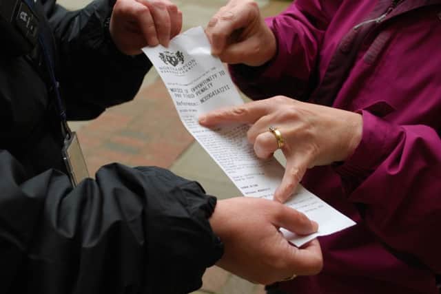 An example of a fine being issued.