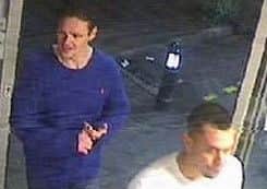 CCTV image of men police want to speak to in connection with assault in St James Road, Northampton