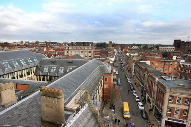 A trip up the Guildhall scaffolding, to look at the restoration and cleaning work being carried out by Underwood & Weston. ENGNNL00120130602154907