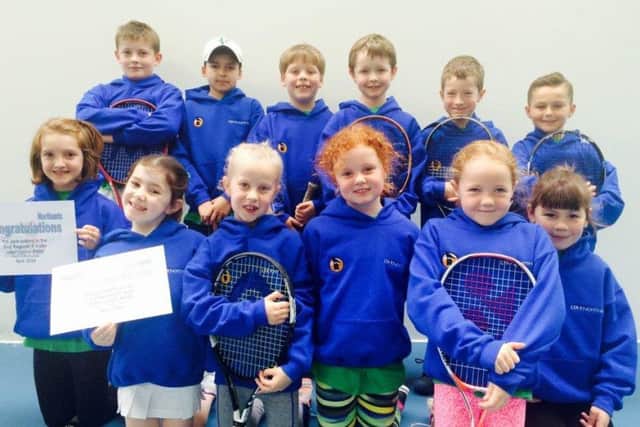 Northants mini reds (back row left to right): Elias Kral, Ilian Angelov, Joshua Roberts, Harvey Fairholm, Blake Ransford, Charlie Coleman; (front row): Annabelle Darbyshire, Lucy Barr, Tegan Bush, Matilda Hinde, Hattie Kendrick, Summer-Mae Cockerill