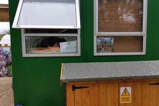 Thieves smashed the window of a new cabin.