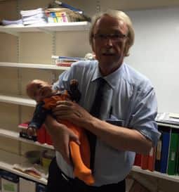 Roy Davies with baby Callum