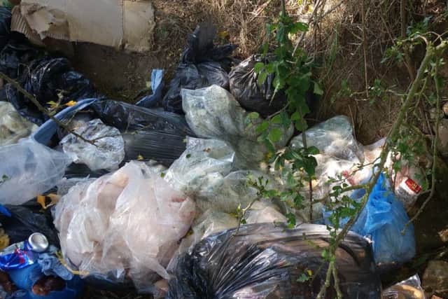 The fly-tipped waste in Woodford