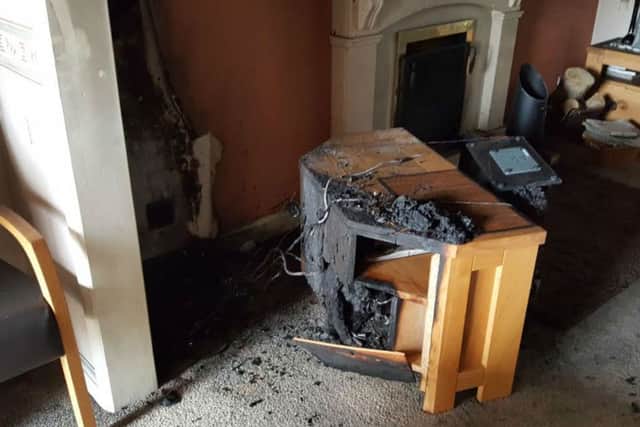 A house in Harpole has been damged by fire after it was hit by lightning