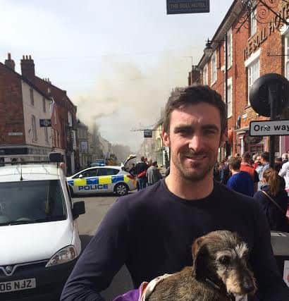 Jack Gallagher with the pet dog he rescued
