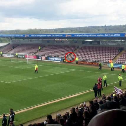 Tim Owen alone in the stand. Pictures via SWNS