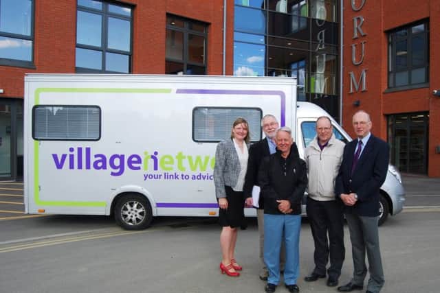 From left - Julia Raven (SNC Job Club) Cllr Clarke (Portfolio Holder), Mike Parslow (300th Member), Nick King (SNVB) and Tony Pearce (CV Expert)
