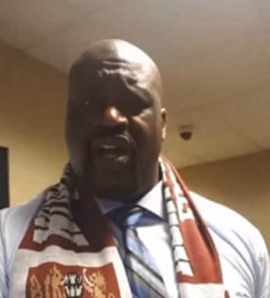 NBA legend Shaquille O'Neal sings We are the Champions to Northampton Town fans in his latest Cobblers posting.