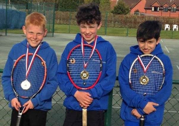 CHAMPIONS! - Jakob Bonnett (left), Matthew Moloney and Angel Angelov teamed up to bring the Northants Under 10 Boys success at the Lionel Cox 
Trophy in Hertfordshire over the weekend